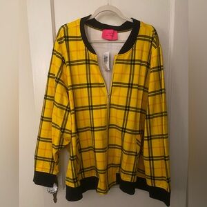 Betsey Johnson limited collection clueless style moto jacket yellow plaid